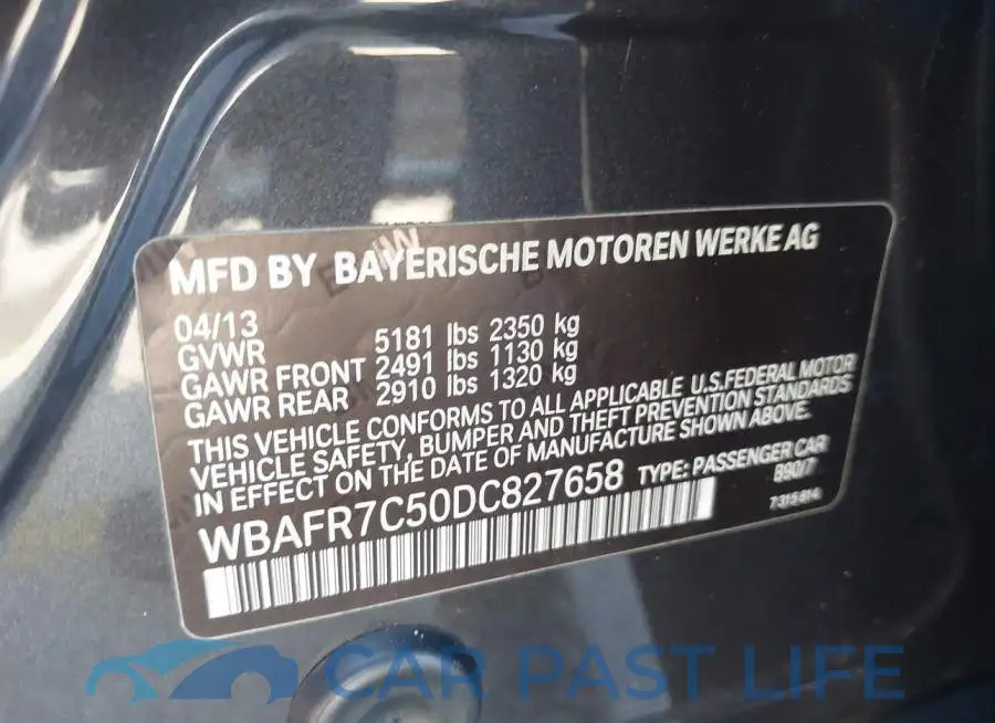 WBAFR7C50DC827658# 9