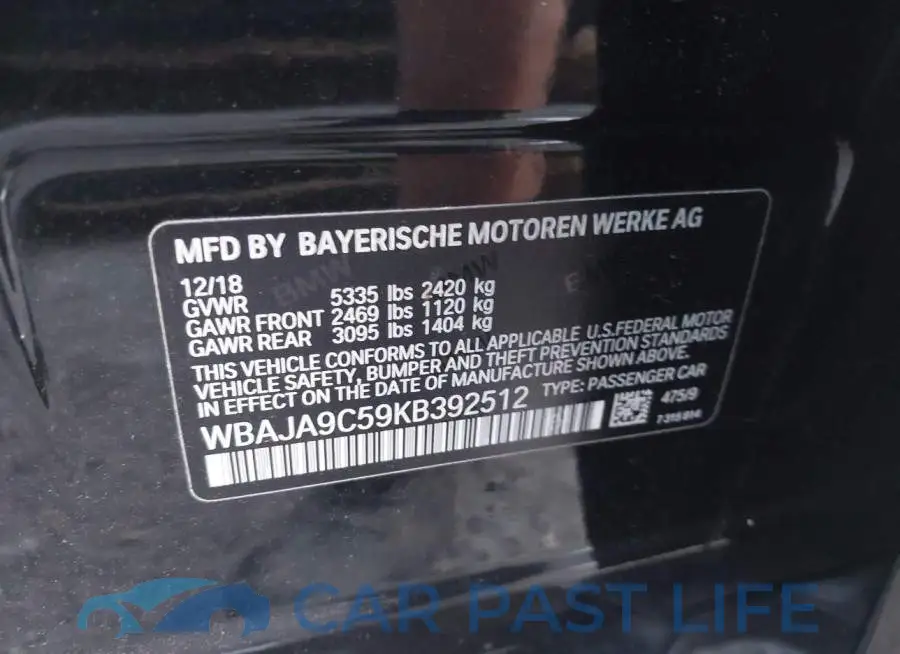 WBAJA9C59KB392512# 9
