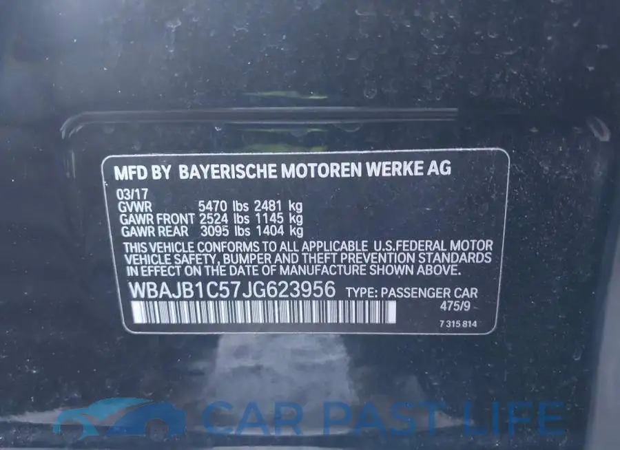 WBAJB1C57JG623956# 9