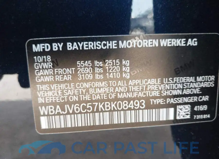 WBAJV6C57KBK08493# 9