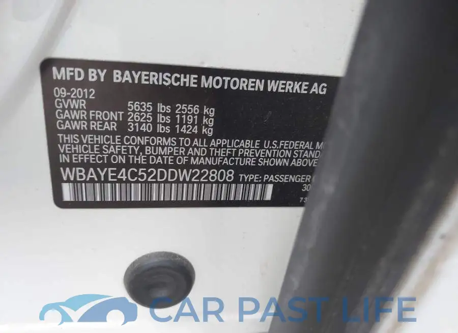 WBAYE4C52DDW22808# 9