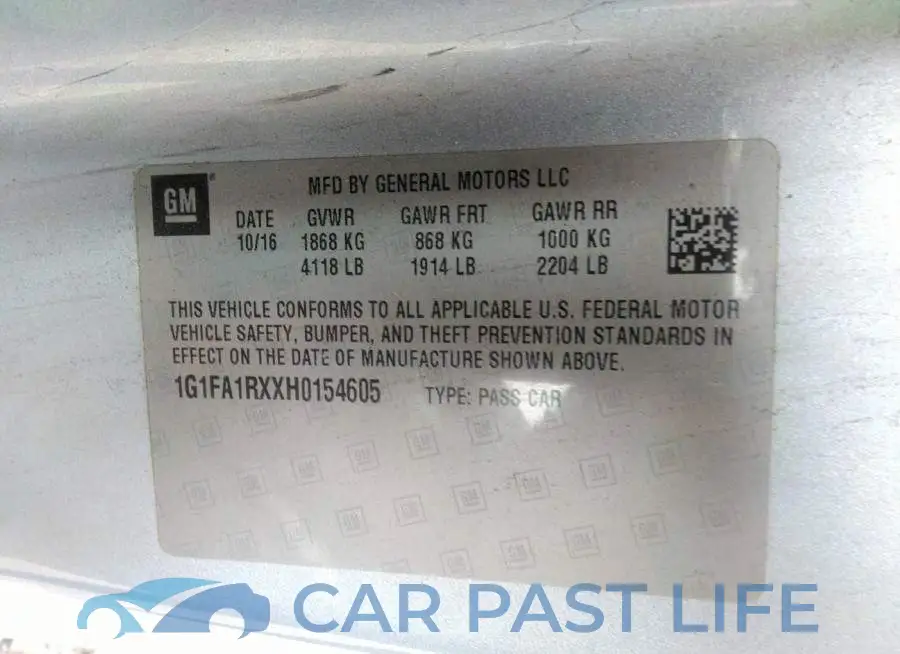 1G1FA1RXXH0154605# 9