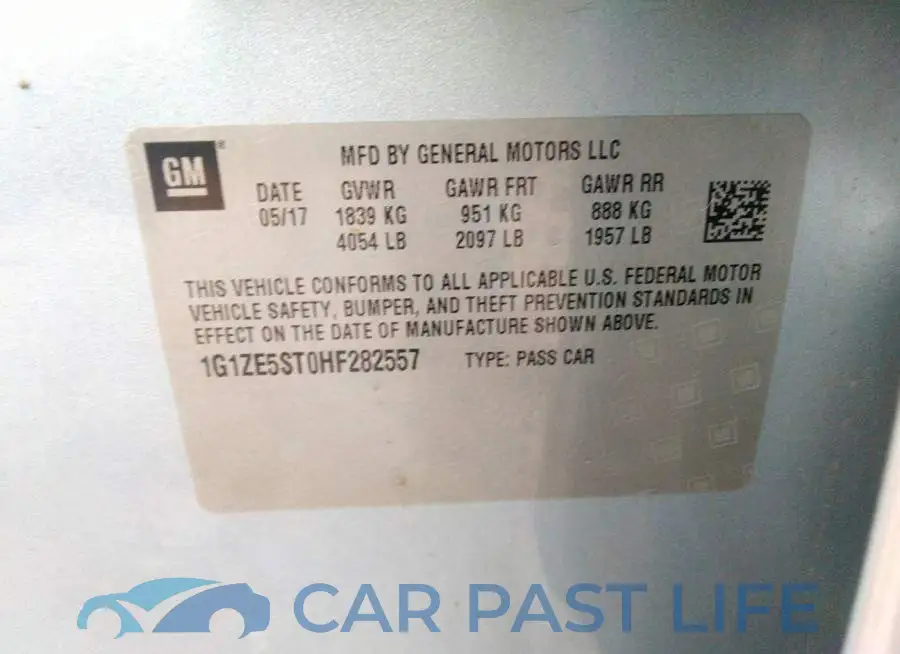 1G1ZE5ST0HF282557# 9