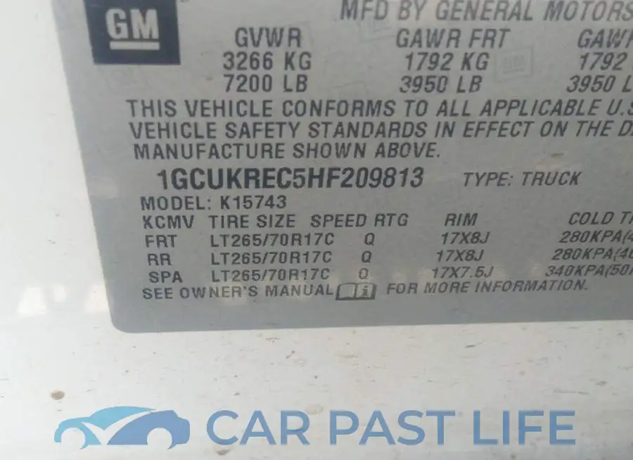 1GCUKREC5HF209813# 9