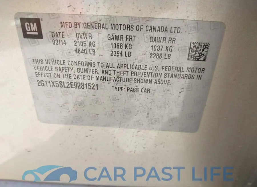 2G11X5SL2E9281521# 9
