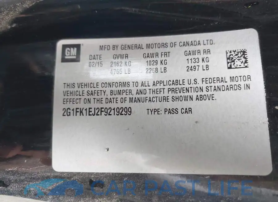 2G1FK1EJ2F9219299# 9
