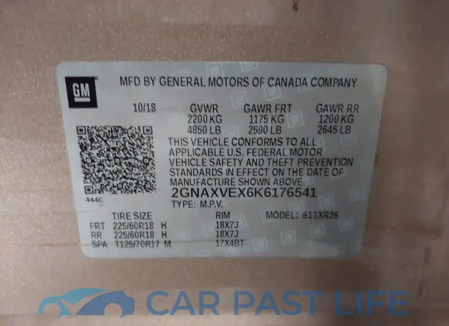2GNAXVEX6K6176541# 9
