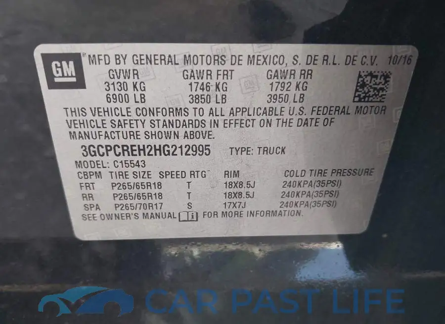 3GCPCREH2HG212995# 9