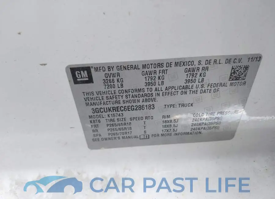 3GCUKREC6EG286183# 9