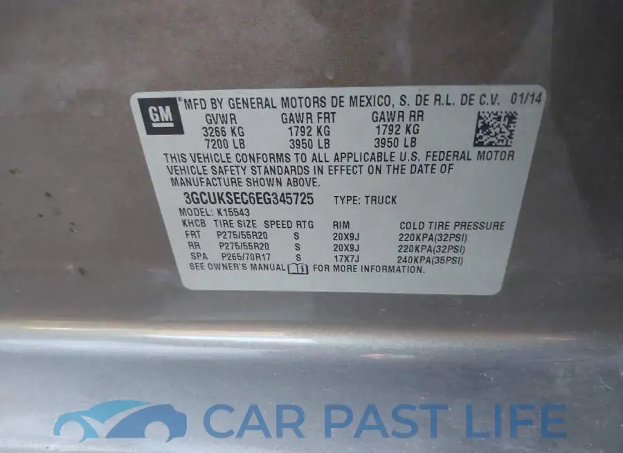 3GCUKSEC6EG345725# 9
