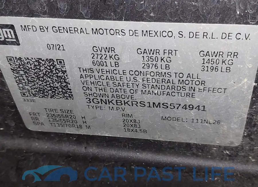 3GNKBKRS1MS574941# 9