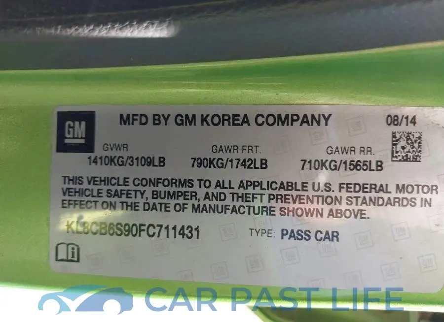 KL8CB6S90FC711431# 9