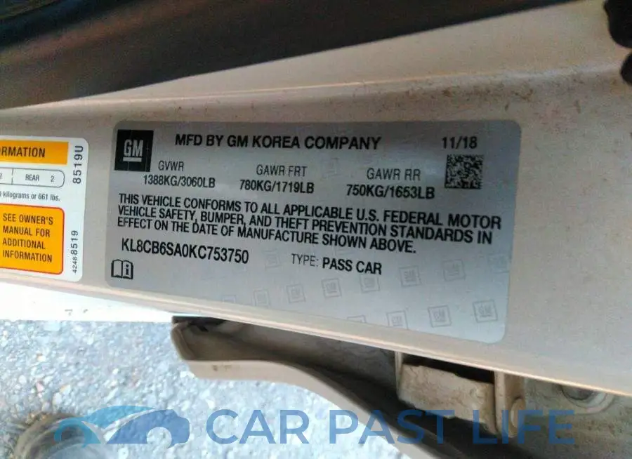KL8CB6SA0KC753750# 9
