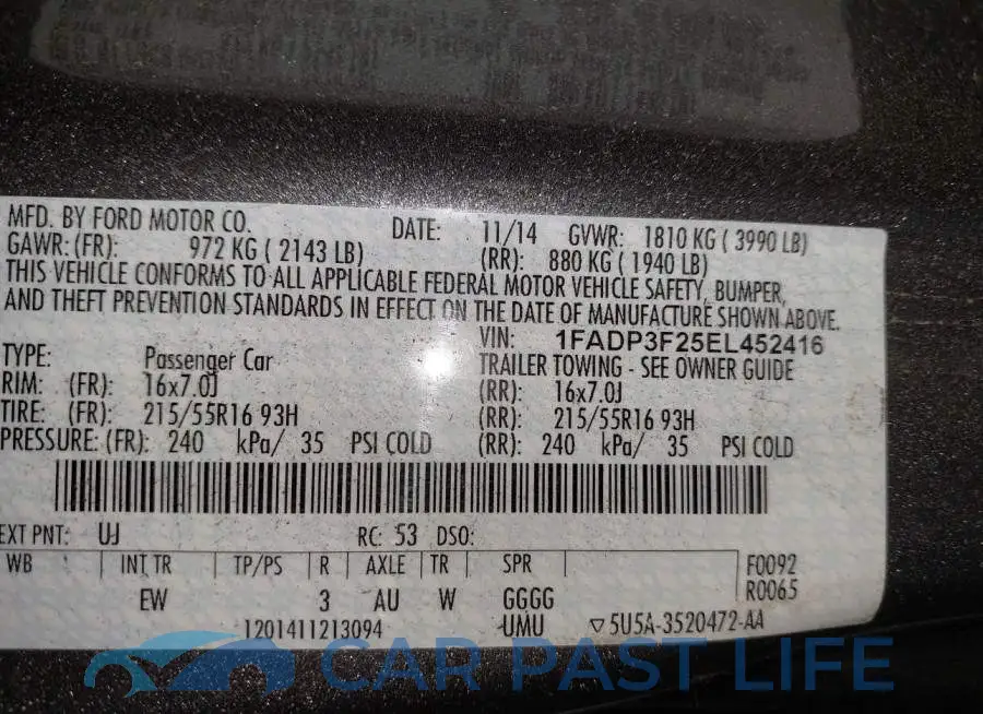 1FADP3F25EL452416# 9