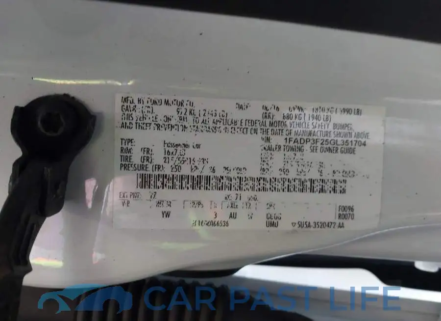 1FADP3F25GL351704# 9