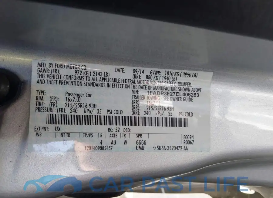 1FADP3F27EL406263# 9