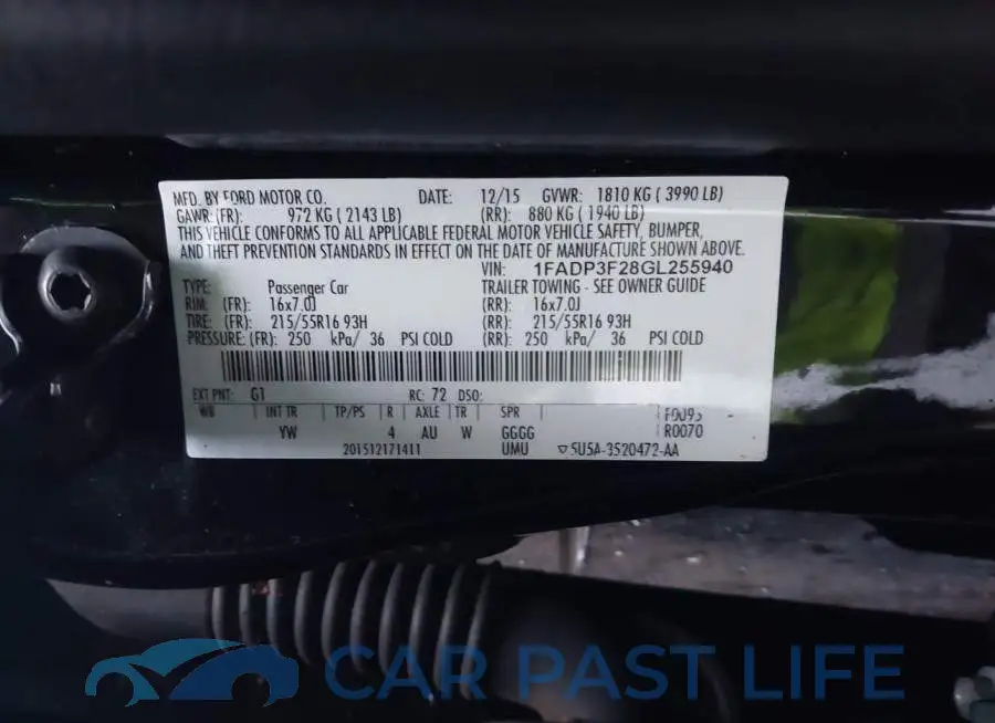 1FADP3F28GL255940# 9