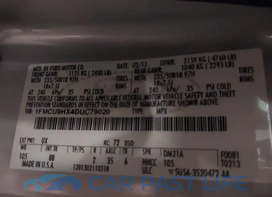 1FMCU9HX4DUC79020# 9