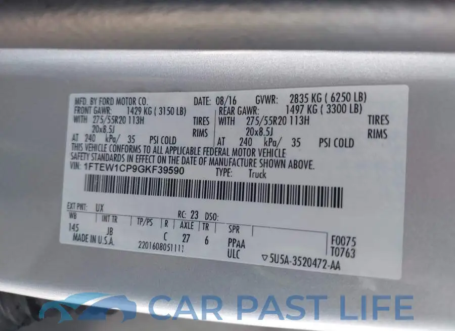 1FTEW1CP9GKF39590# 9
