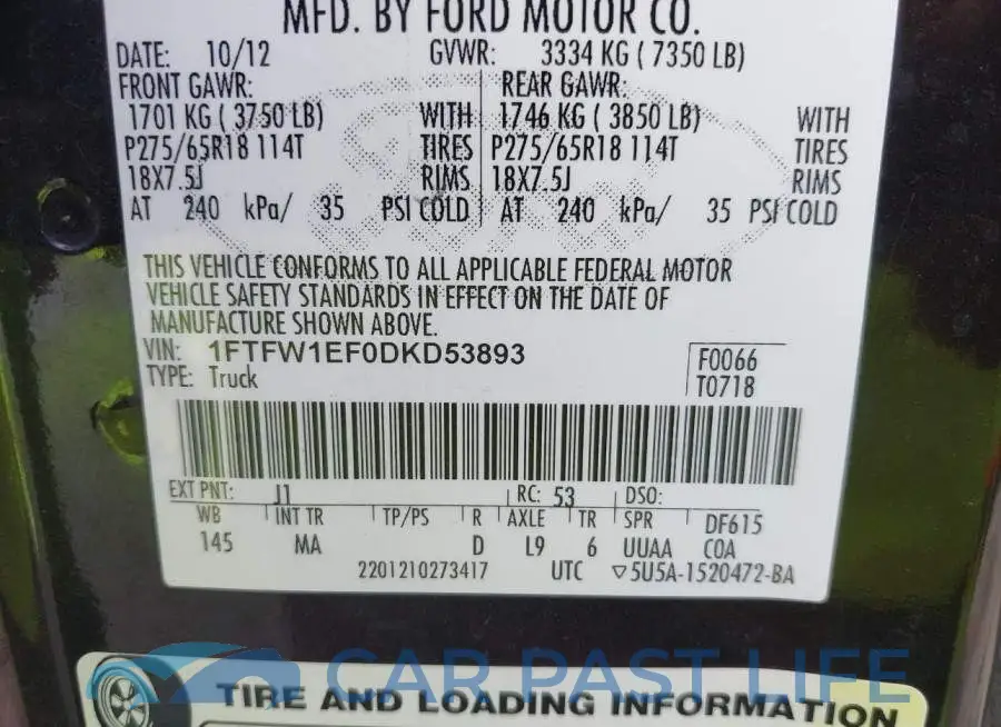1FTFW1EF0DKD53893# 9