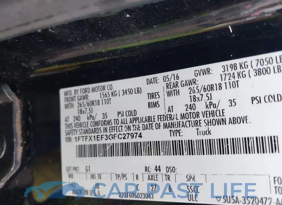 1FTFX1EF3GFC27974# 9