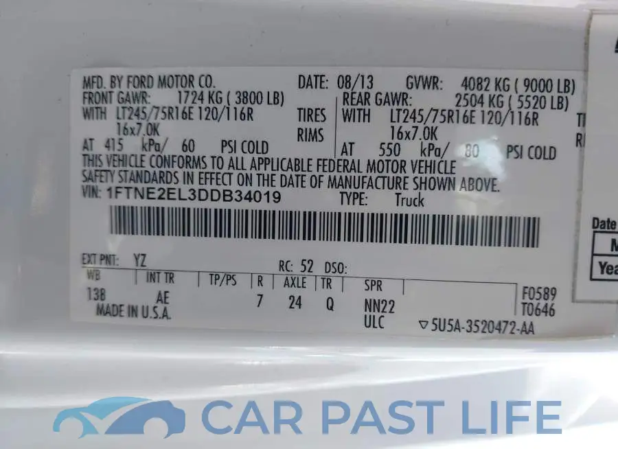 1FTNE2EL3DDB34019# 9