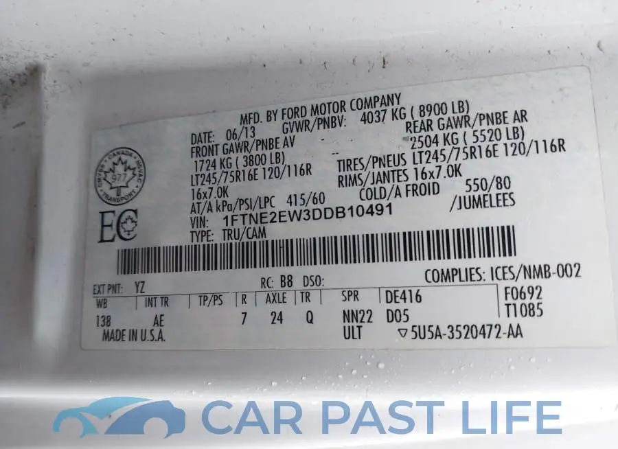 1FTNE2EW3DDB10491# 9