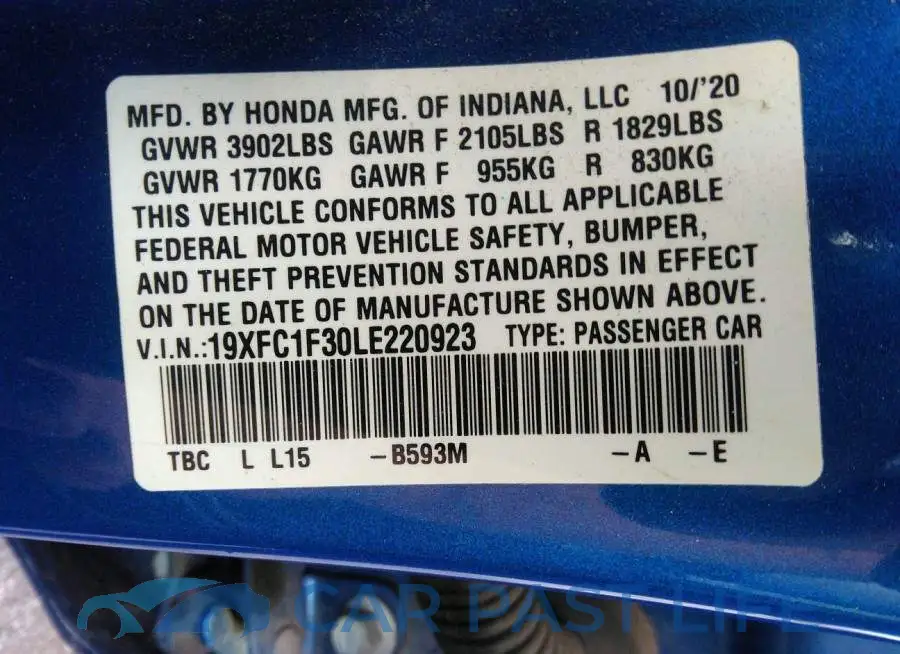 19XFC1F30LE220923# 9