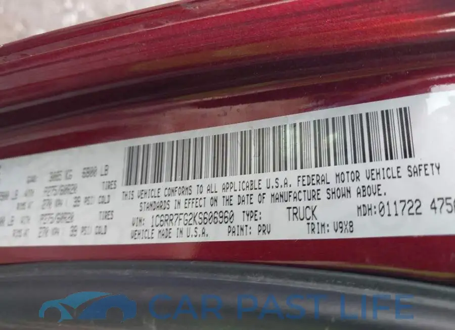 1C6RR7FG2KS606960# 9