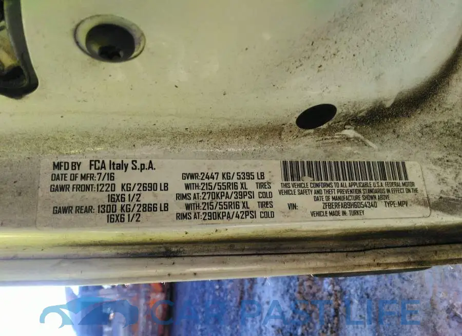 ZFBERFAB9H6D54340# 9