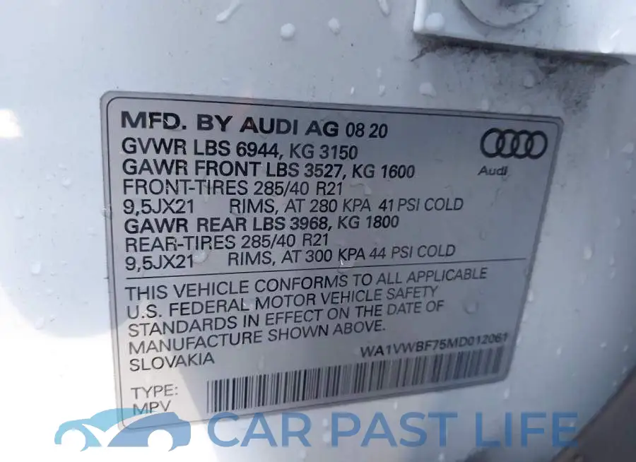 WA1VWBF75MD012061# 9