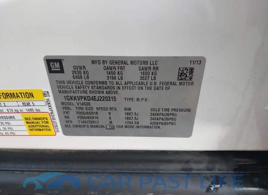 1GKKVPKD4EJ220315# 9
