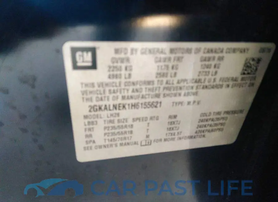 2GKALNEK1H6155621# 9