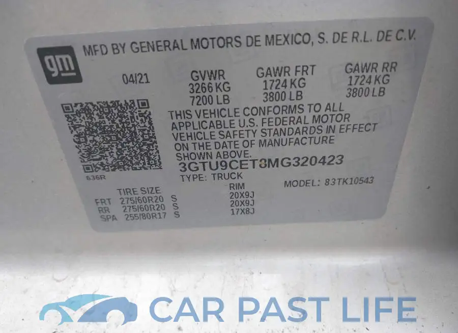 3GTU9CET8MG320423# 9