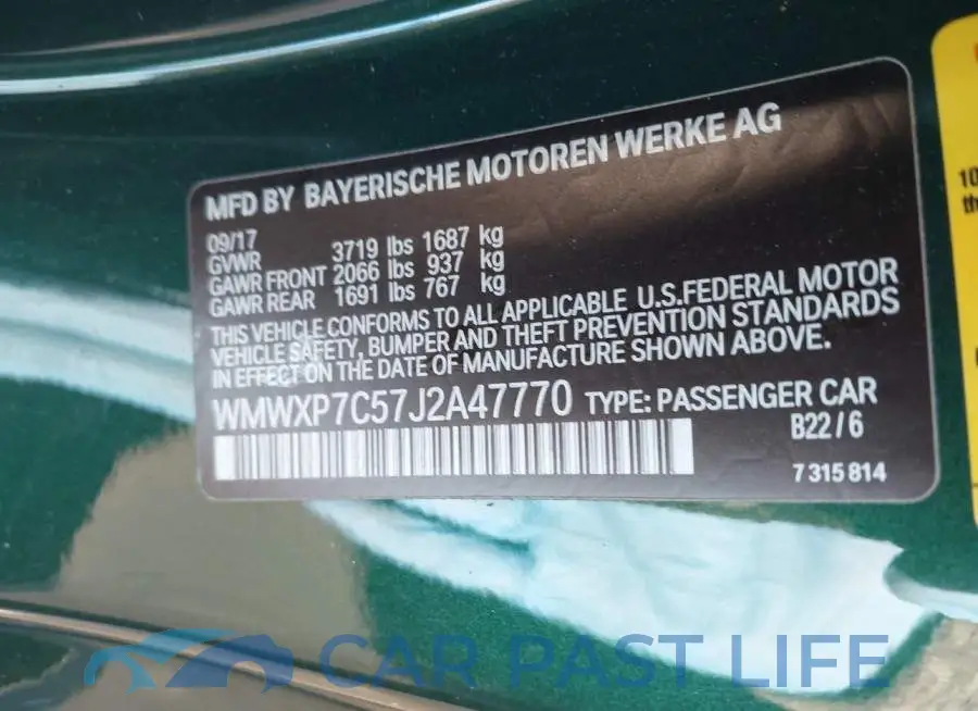 WMWXP7C57J2A47770# 9
