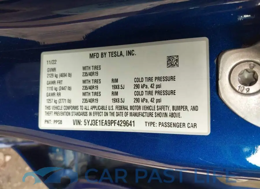 5YJ3E1EA9PF429641# 9