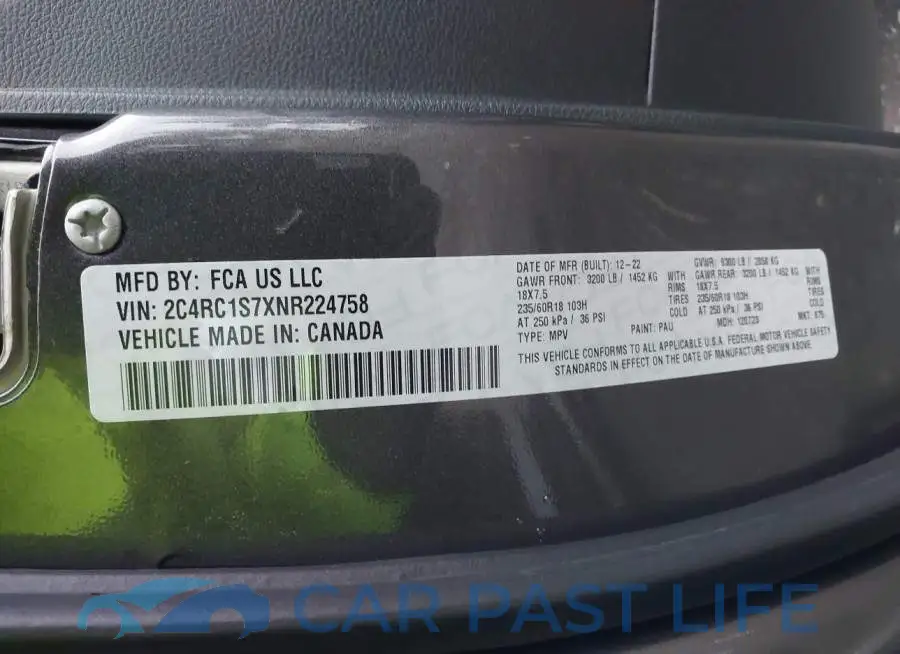 2C4RC1S7XNR224758# 9