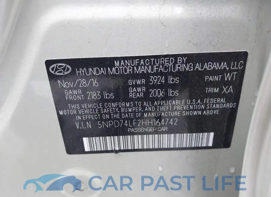 5NPD74LF2HH164742# 9