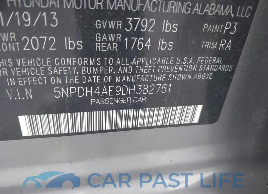 5NPDH4AE9DH382761# 9