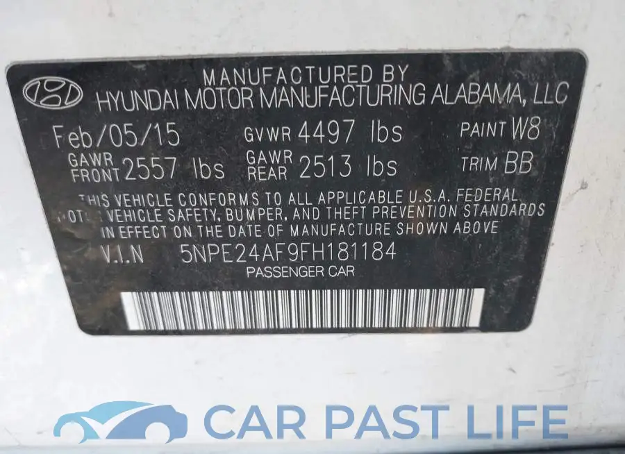 5NPE24AF9FH181184# 9