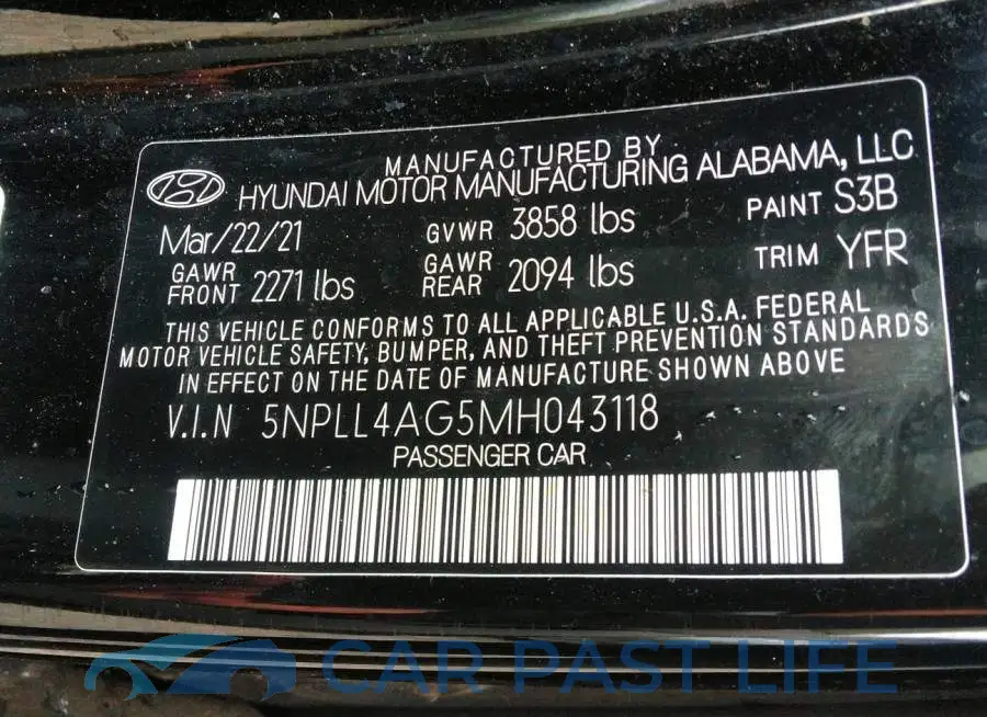 5NPLL4AG5MH043118# 9