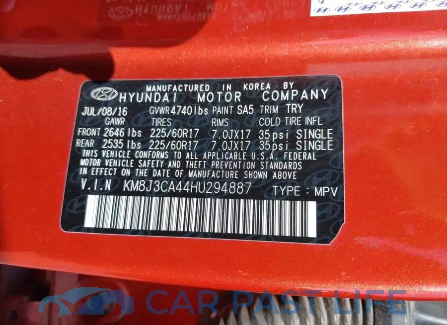 KM8J3CA44HU294887# 9