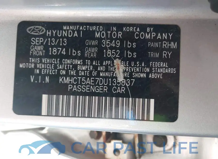 KMHCT5AE7DU135837# 9