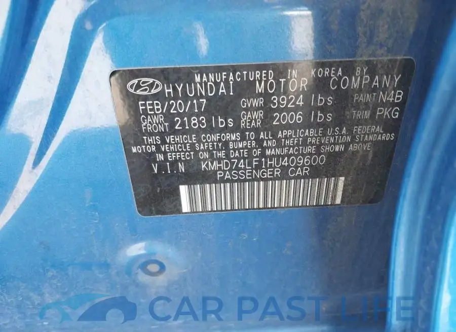 KMHD74LF1HU409600# 9