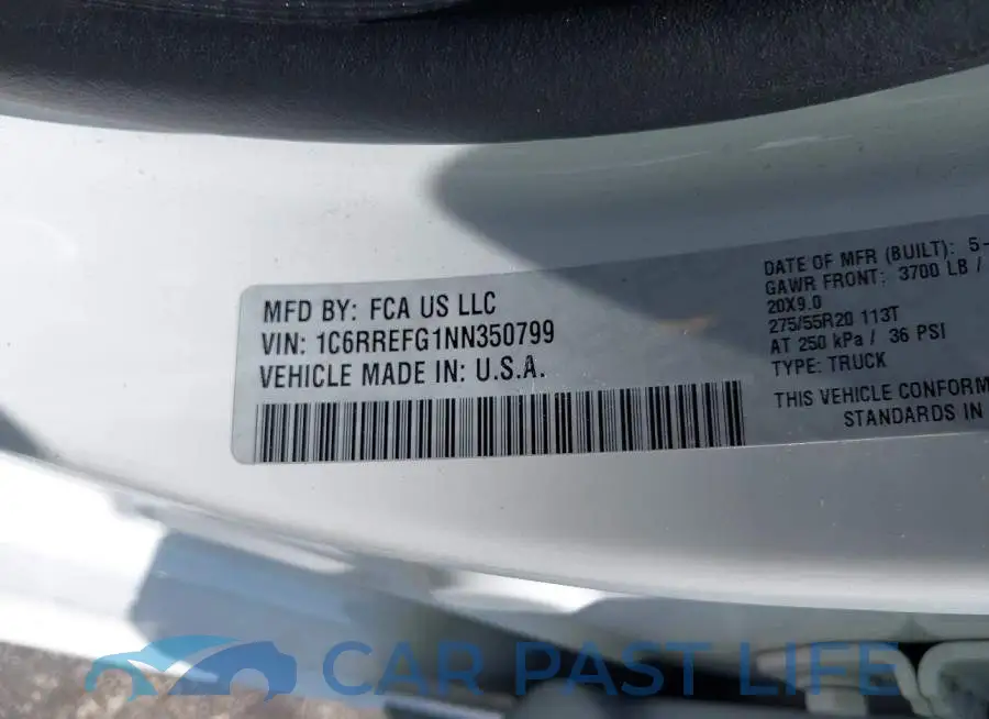 1C6RREFG1NN350799# 9