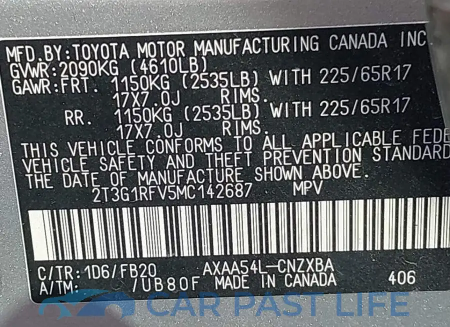 2T3G1RFV5MC142687# 9