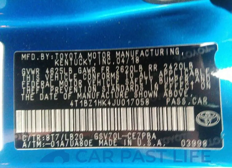 4T1BZ1HK4JU017058# 9