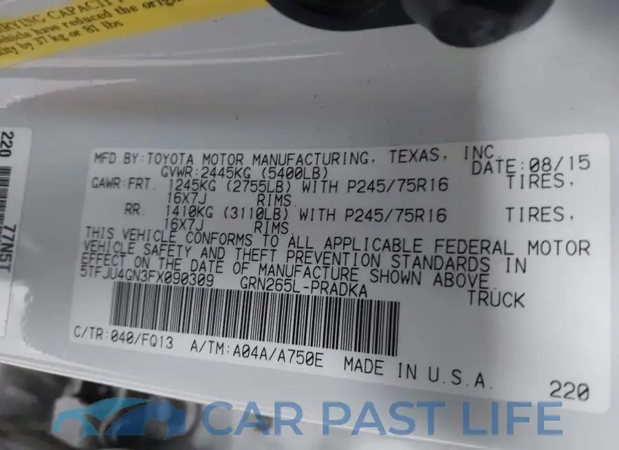 5TFJU4GN3FX090309# 9