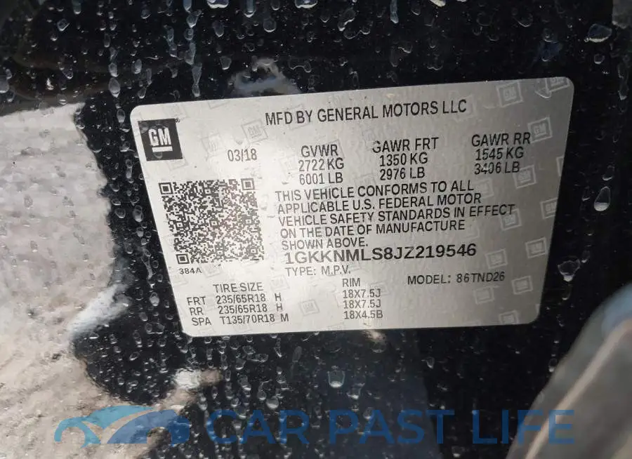 1GKKNMLS8JZ219546# 9