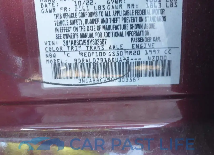 3N1AB8CV9NY303587# 9